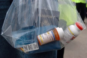  Your liquids and medication need to fit in a single bag