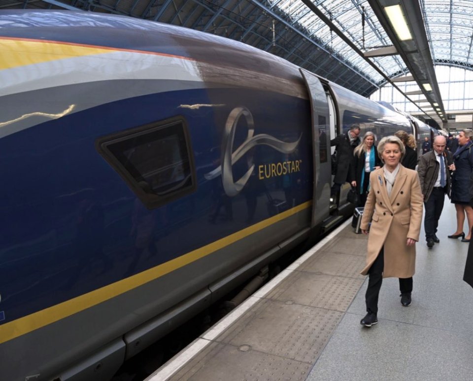 Ursula von der Leyen as she arrived in London this morning