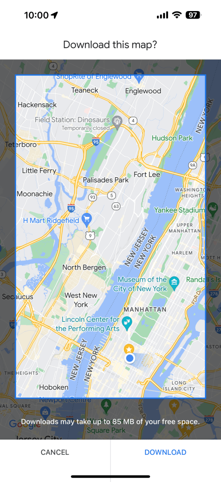 You can very easily download offline maps on Google Maps