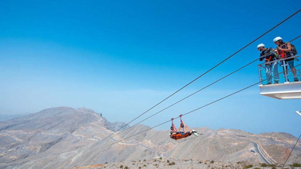 Get your adrenaline fix on the zipline at Jebel Jais