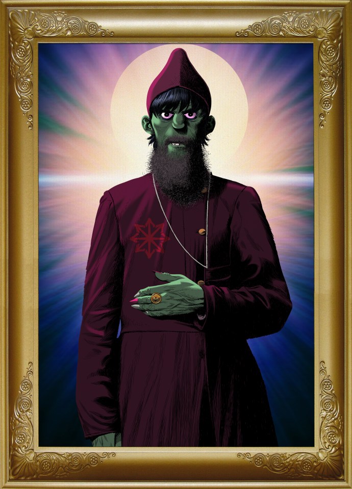 A stunning framed portrait of Gorillaz founder/bass maestro Murdoc