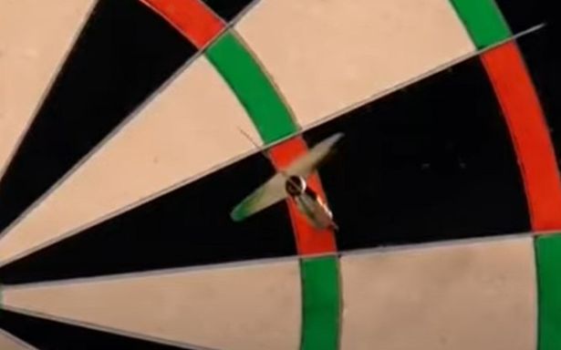 The dart appeared to have missed... but was actually in the treble 13 red