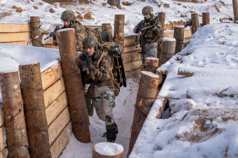 Nato forces taking part in WWI-style trench warfare drills in Estonia