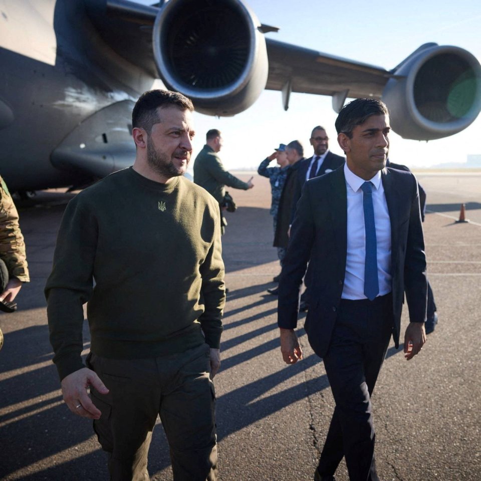 The President and the Prime Minister at Stansted airport