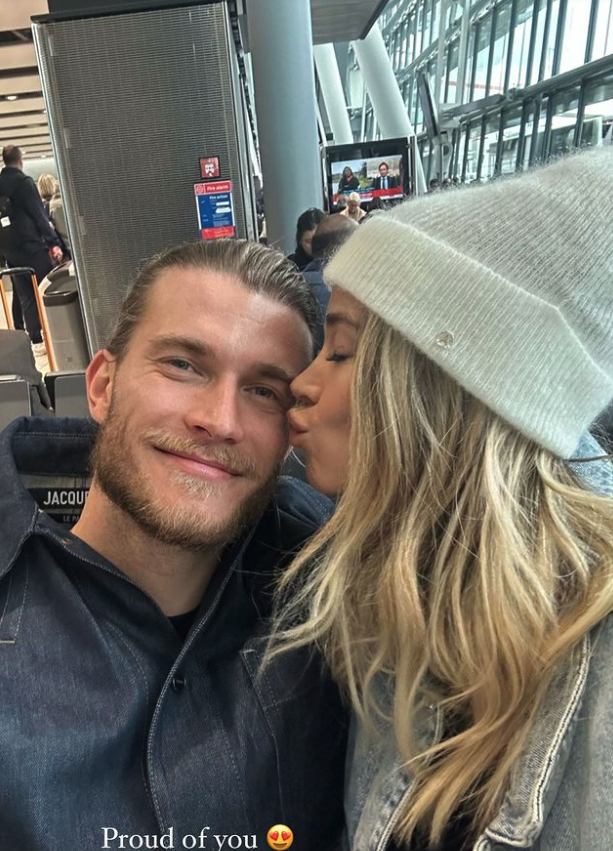 Diletta Leotta posted a snap of herself with partner Loris Karius