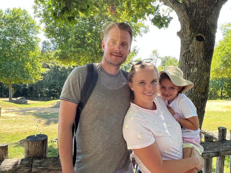 Esmee, pictured with Betty and dad Michael, is now back at school but has to take Eculizumab every two weeks