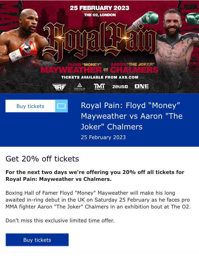 Saturday's event at the O2 Arena is struggling to sell out