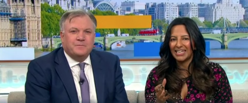 Ed Balls and Ranvir Singh manned the studio on Monday while Susanna Reid was in Ukraine