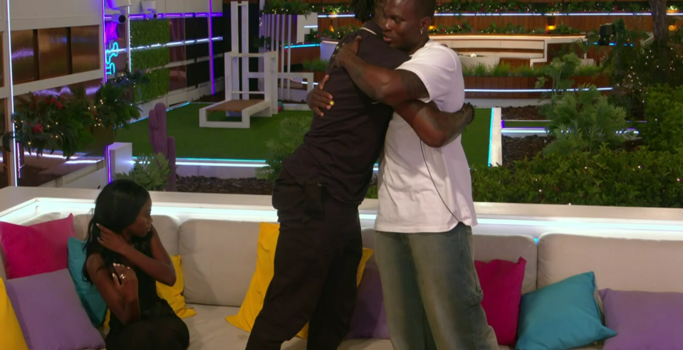 Martin pulls Tanya for a chat and gives Shaq a hug