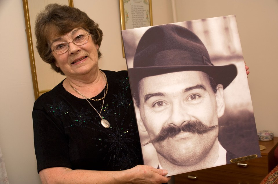 Eira Peterson mother of the notorious prisoner ‘Charles Bronson’ with a photograph of her son