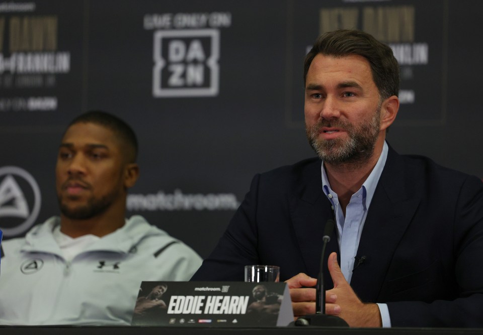 Anthony Joshua with promoter Eddie Hearn