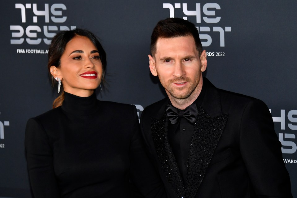 Victorious Lionel Messi attended the bash alongside wife Antonela