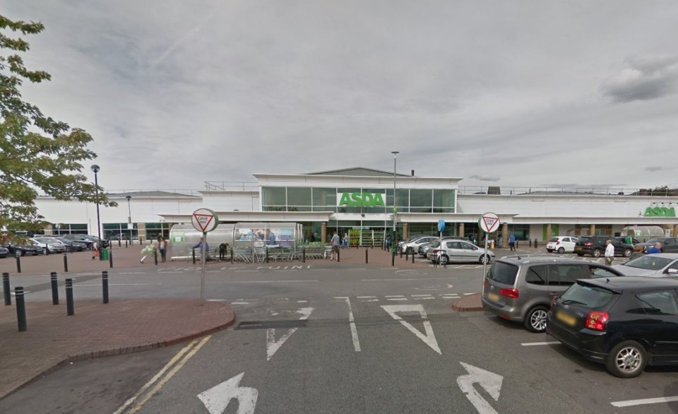 The Asda supermarket where the ferocious attack suddenly broke out