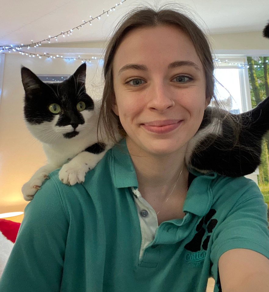 Wembley the rescue cat spends her days acting like a parrot