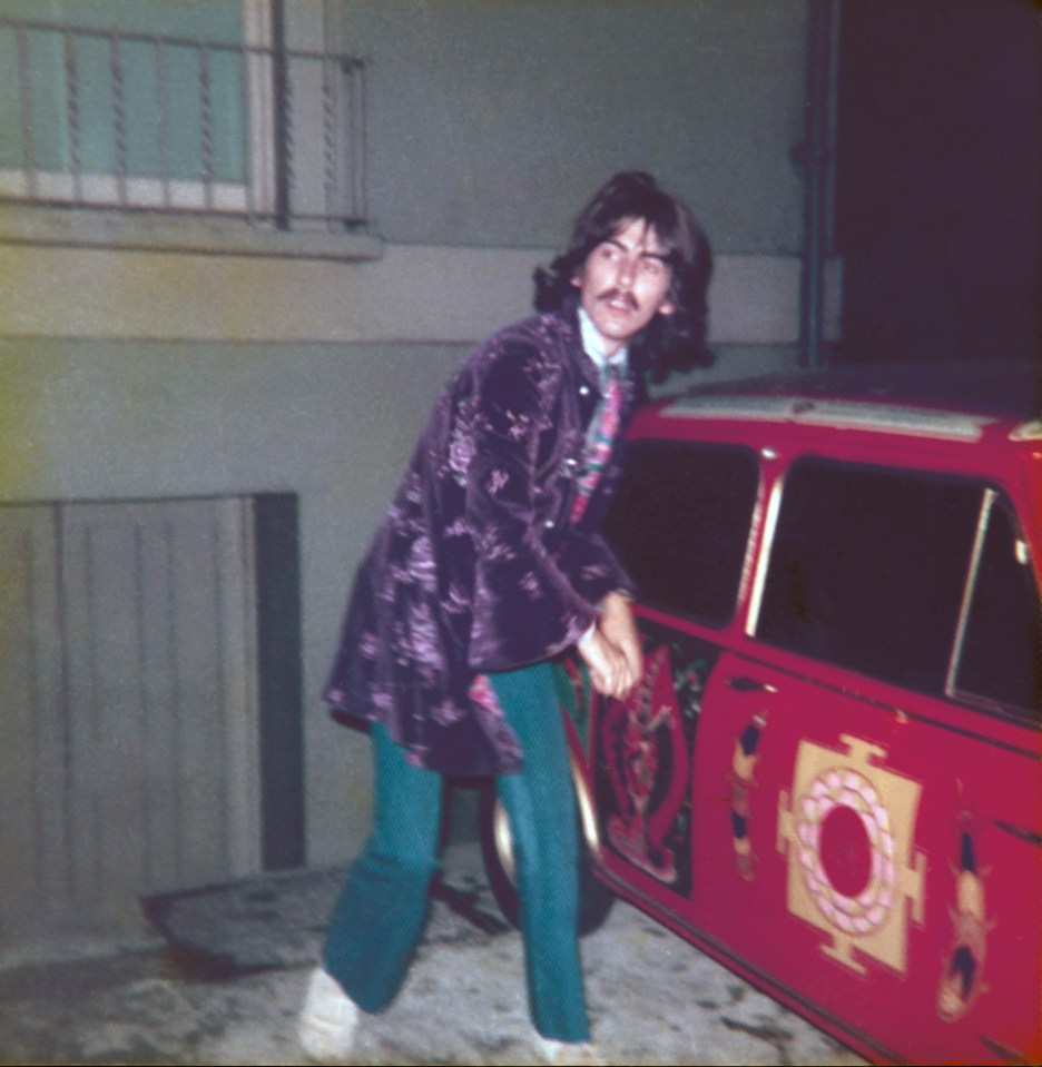 George Harrison with one of the Fab Four's Minis