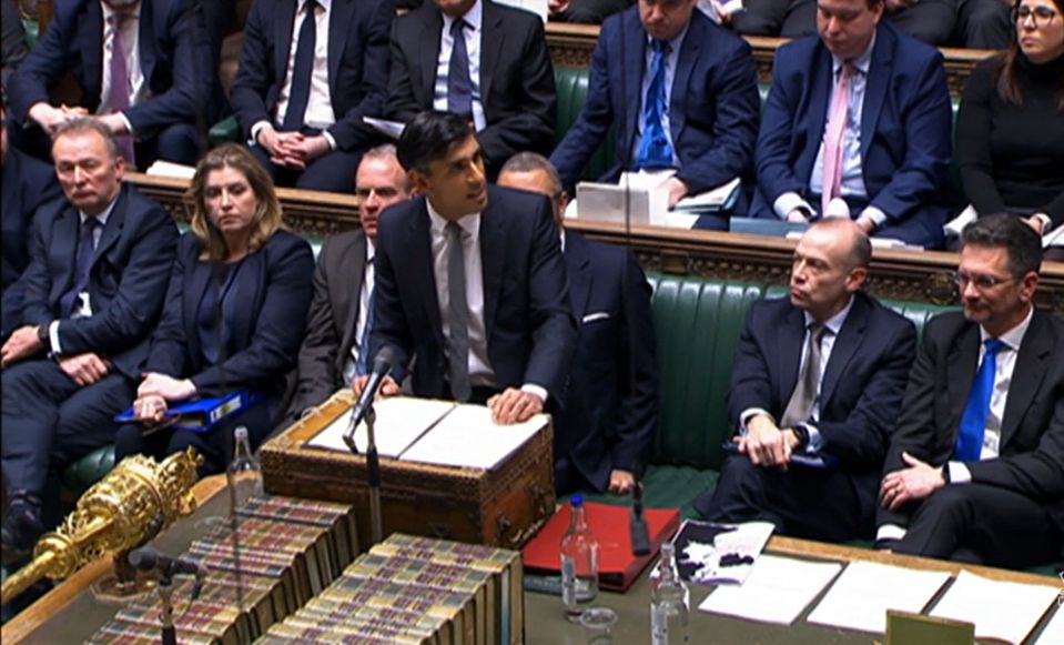 Rishi Sunak was cheered by his MPs tonight as he came to the Commons to reveal the details of the deal