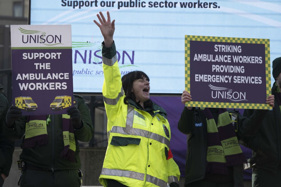 Unison said its members (pictured on strike on February 10) will take action again on March 8