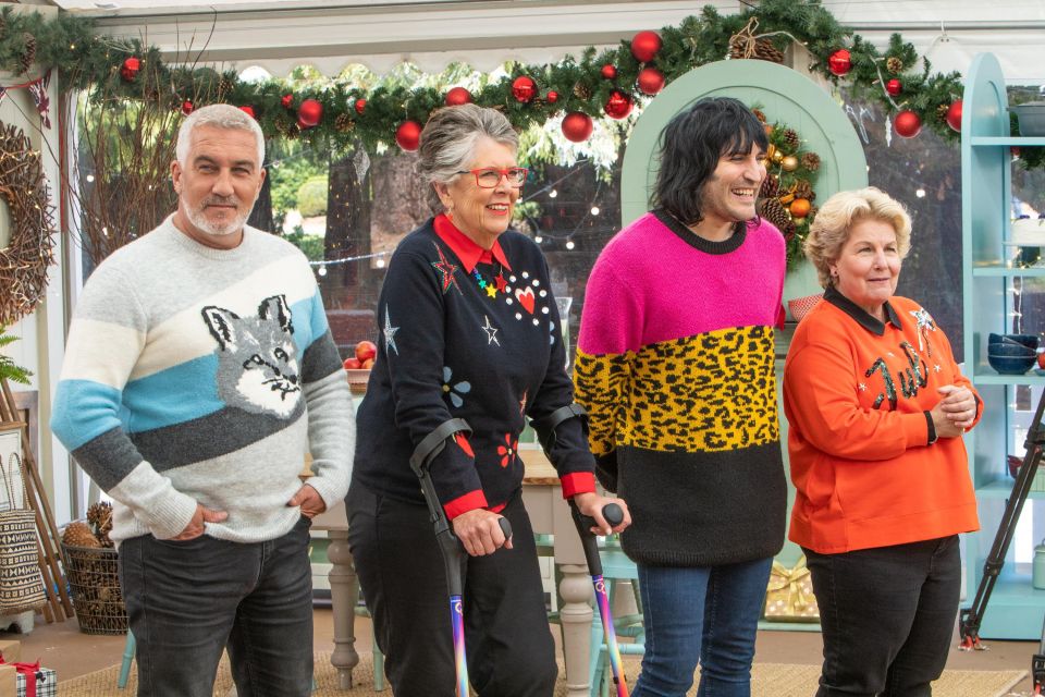 Great British Bake Off cast - Paul Hollywood, Pru Leith, Noel Fielding and Sandi Toksvig