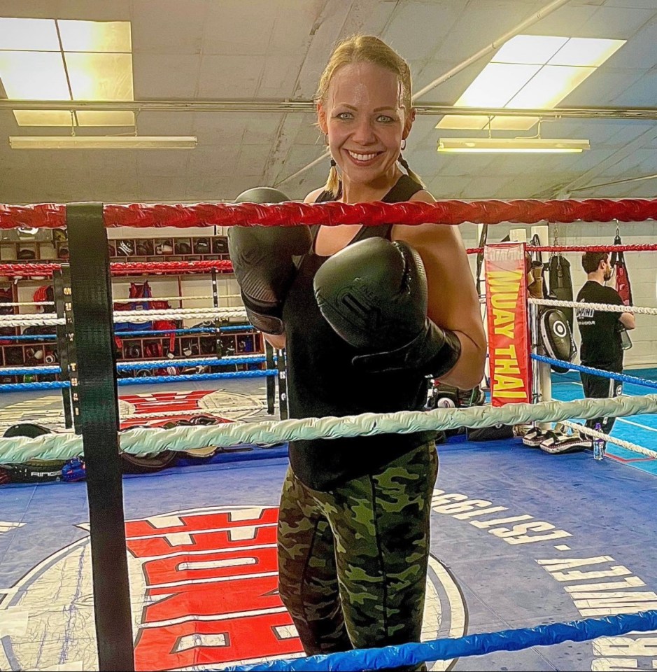 Amy is now so fit she signed up to compete in a charity boxing fight