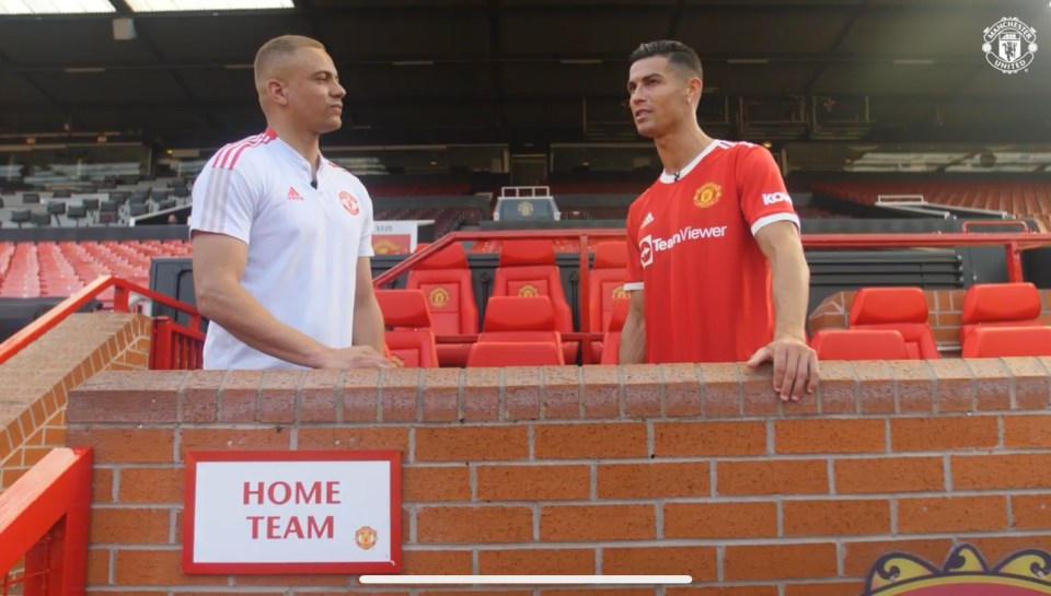 Wes Brown interviewing Cristiano Ronaldo for MUTV