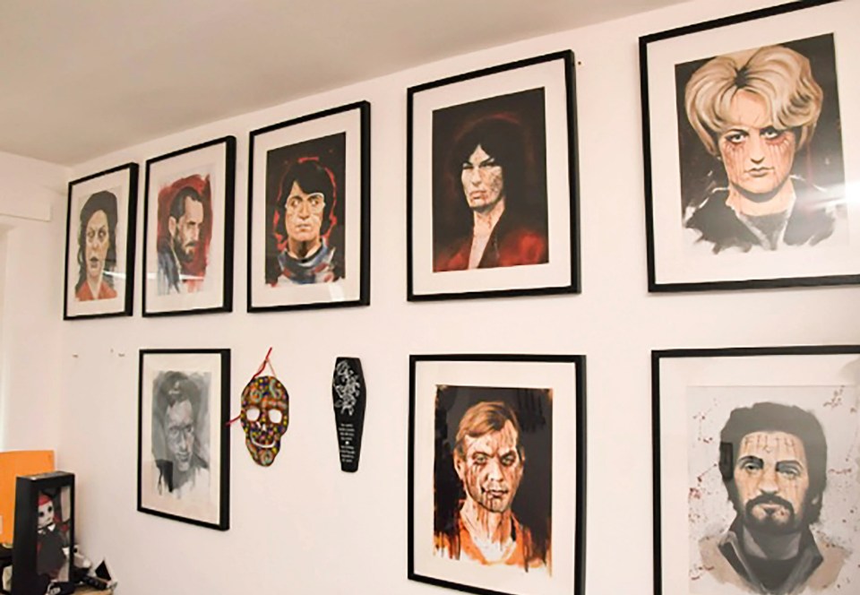 Groves kept pictures of serial killers on her walls