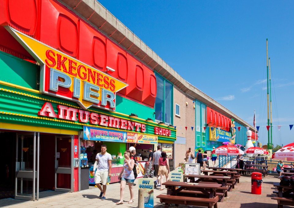 Skegness in Lincolnshire has slot machines and a busy nightlife