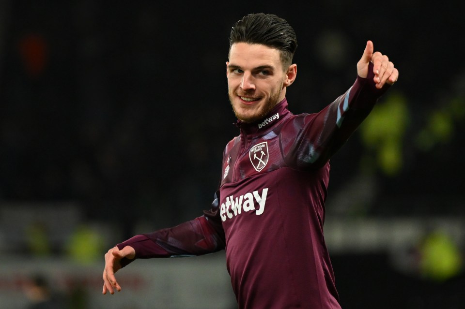 Declan Rice is expected to leave West Ham at the end of the season