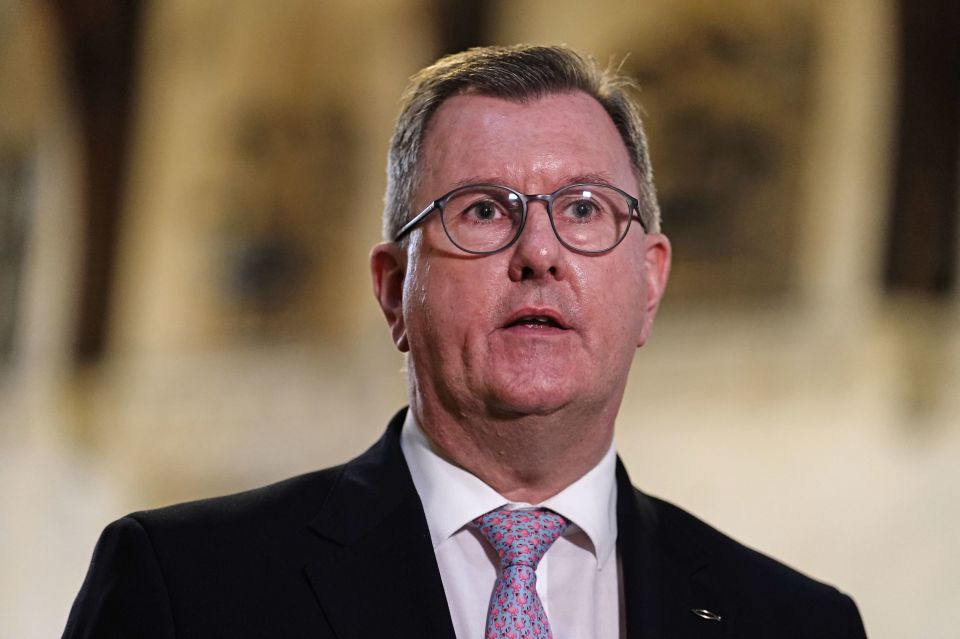 DUP leader Sir Jeffrey Donaldson refused to back the deal last night