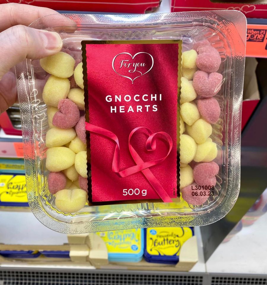 The £1.99 For You Gnocchi Hearts are one item in Lidl's budget Valentine's Day range, alongside heart-shaped chicken nuggets