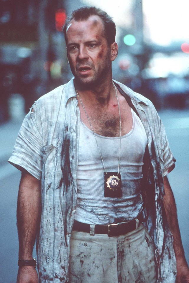 Up for a fight, Bruce in the third Die Hard movie