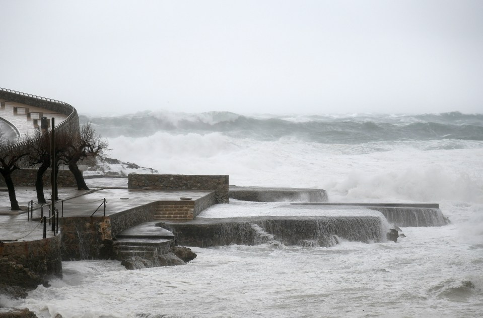 Majorca’s coast has seen waves up to 25ft