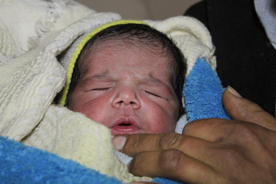 A newborn baby was among many rescued from beneath piles of rubble after an earthquake struck the Levant this week