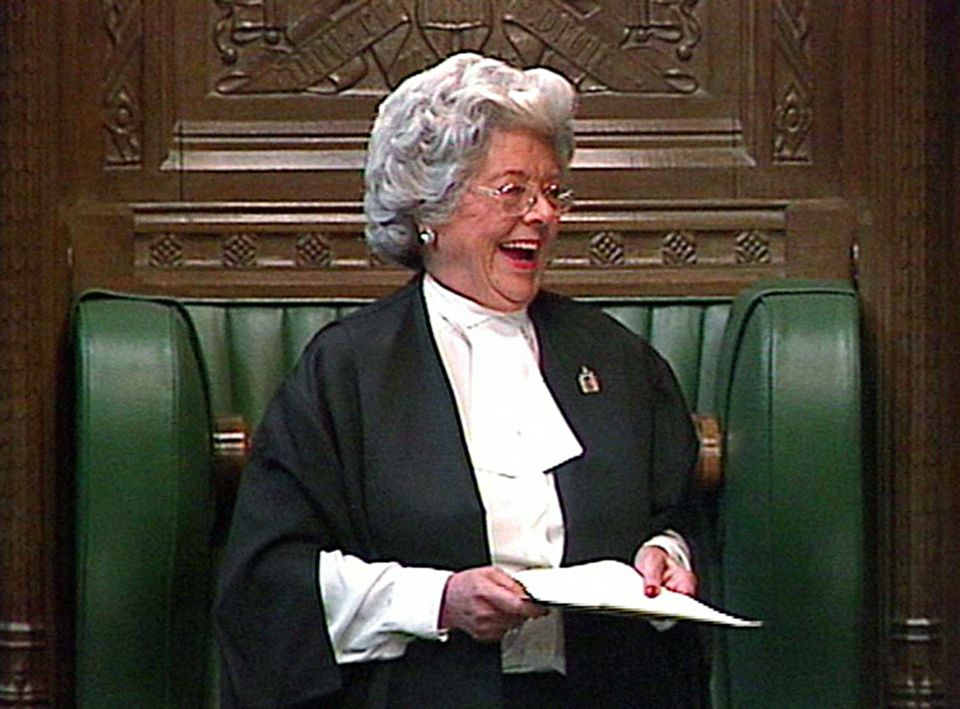 Baroness Boothroyd died on Sunday aged 93