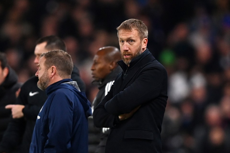 Graham Potter looks on as Chelsea are held by Fulham