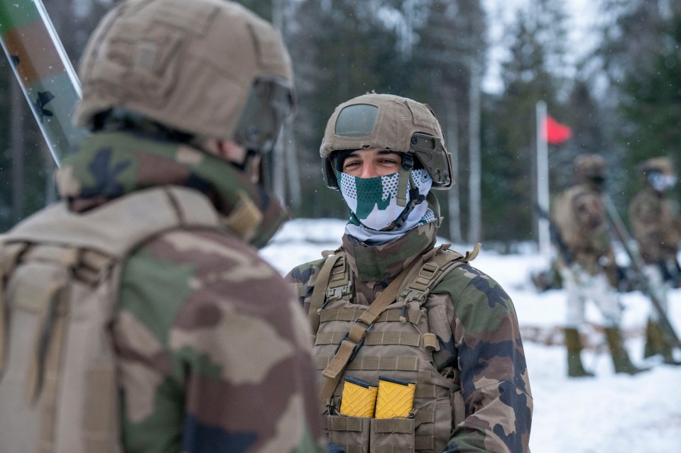 The soldiers from Nato nations are braving the ice and snow