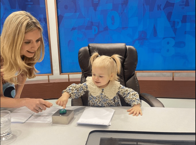 Rachel shared a sweet snap of daughter Noa in the Countdown chair earlier this week