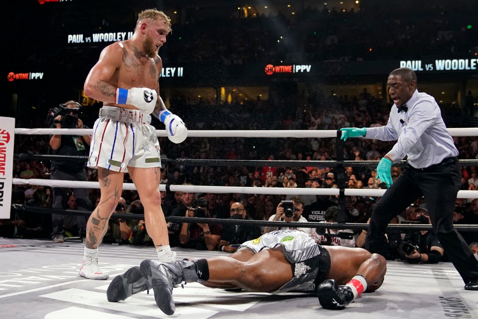 Jake Paul knocked out Tyron Woodley in their rematch