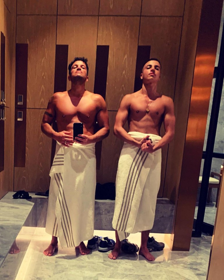 Junior Andre also paid tribute to his lookalike father in a topless snap on social media