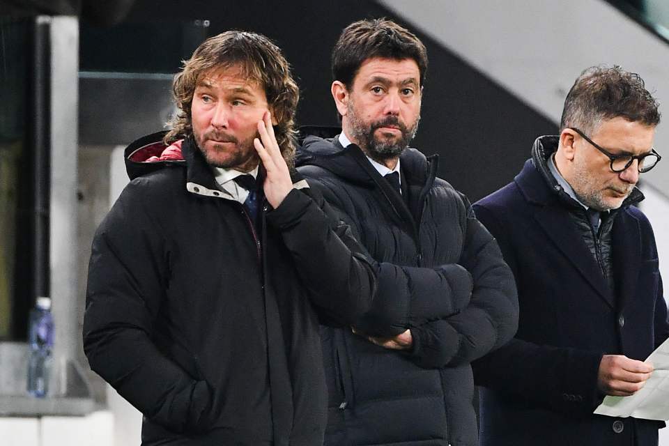 Andrea Agnelli (C) and Pavel Nedved (L) were forced to leave Juventus after they were caught out inflating player values