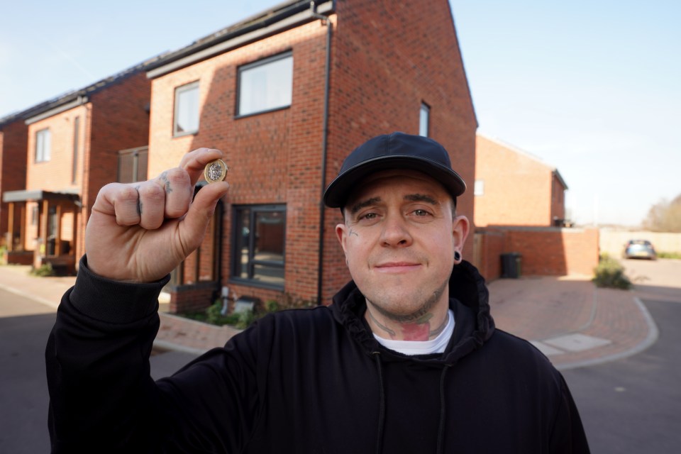 Home owner Blake Farrington who is buying his home for a pound