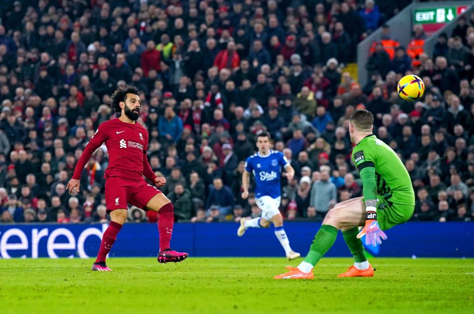 Salah fired Liverpool ahead 10 minutes before the break