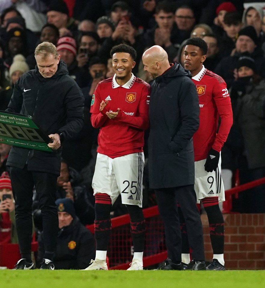 Jadon Sancho had a big smile on his face as he made his first appearance back after a tough time away from football