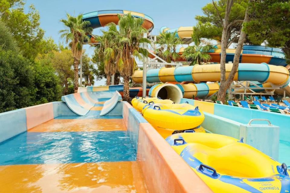 The Marina Parc Hotel is tucked in Menorca's northern coast and has three pools and an on-site waterpark