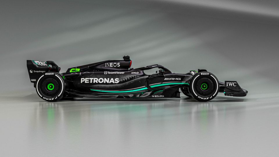 Mercedes have reverted to the black livery they had in 2020 and 2021