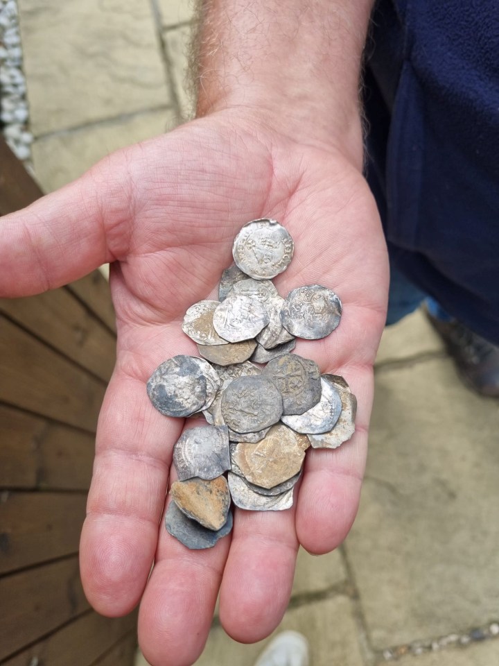 Tony found the haul during a dig near Chippenham in Wiltshire but will not reveal the exact location