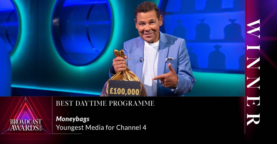 Craig Charles’ Moneybags won Best Daytime Programme.