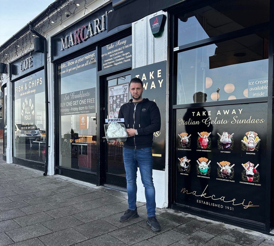 Mackari's café in Kent has been hit since it introduced its Prime ice cream flavour