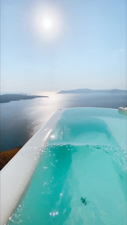 She discovered the secret pool with amazing views out the back of the bathroom