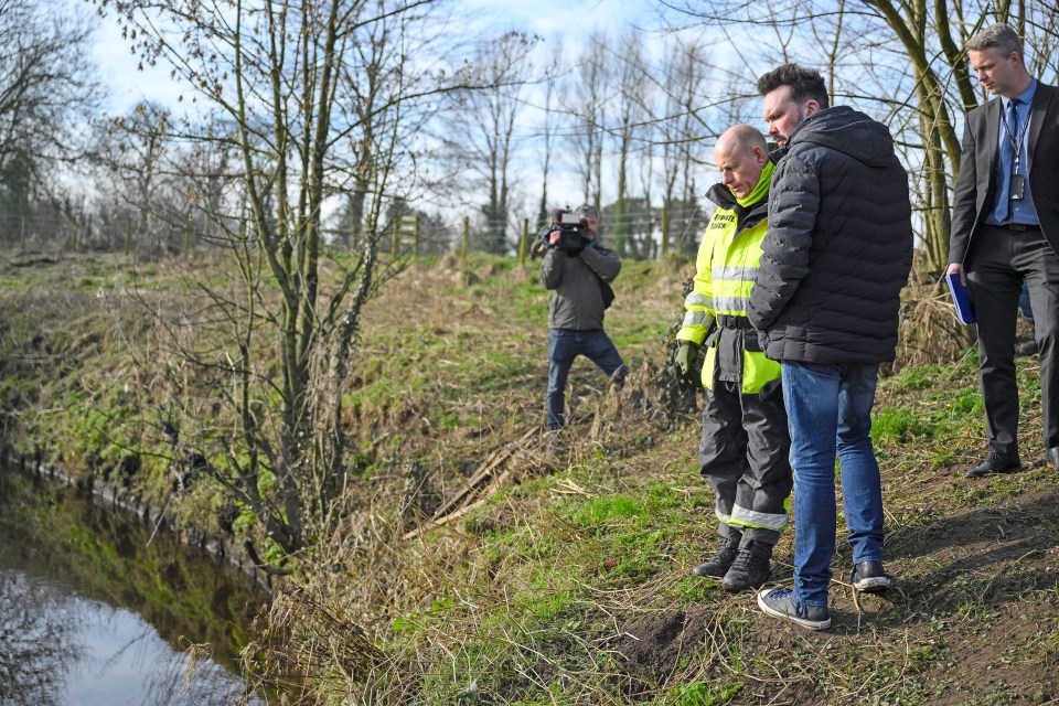 Nicola's partner Pail Ansell visited the scene where she was last seen this morning