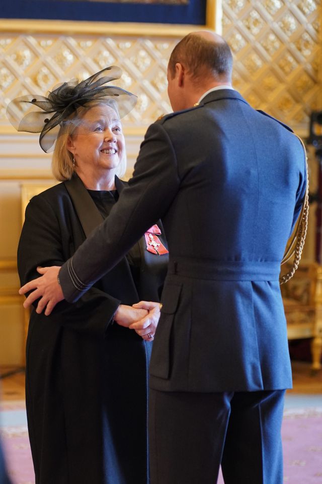 Pauline Quirke beamed as she met Prince William at Windsor Castle